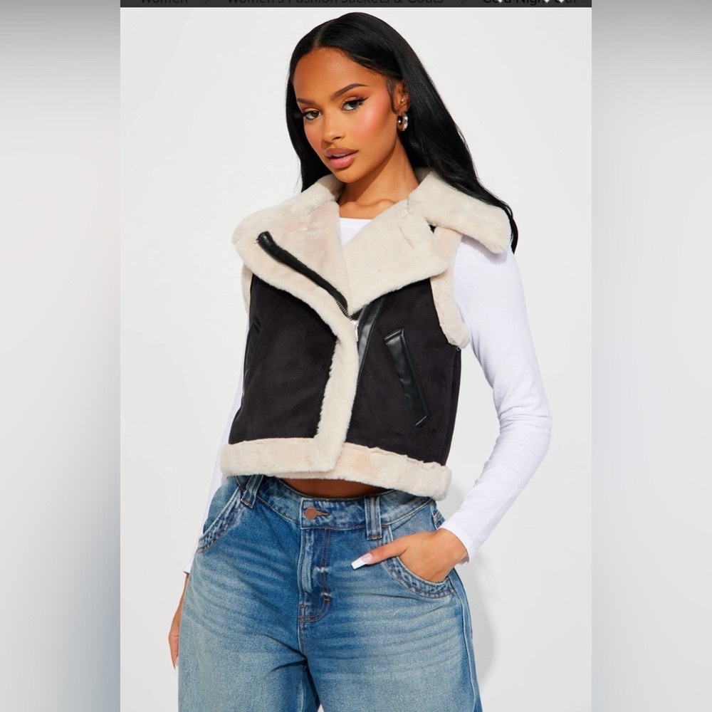 Fashion Nova Shearling Vest NWT